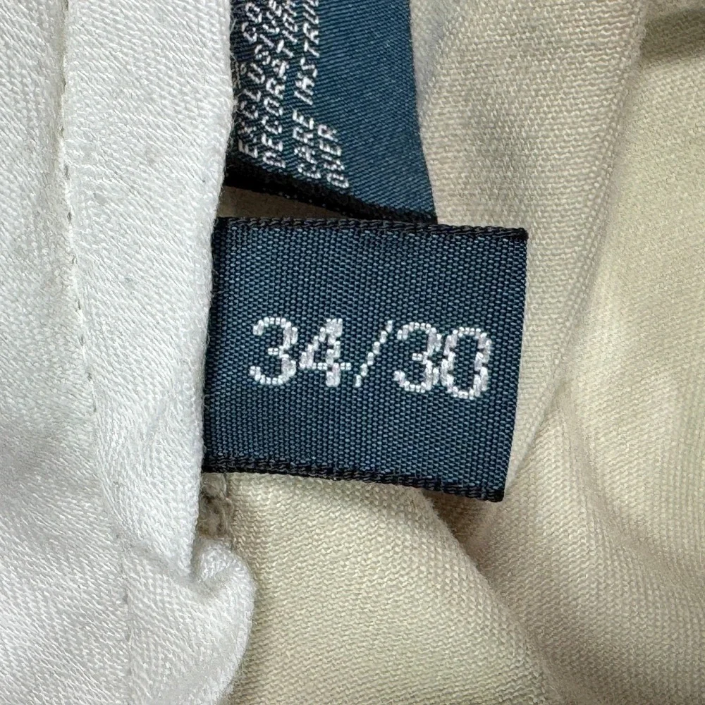VTG Polo Ralph Lauren Mens Preston Chinos Pants 34x30 Khaki Flat Front Cotton